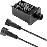 12V 12W 1.0A LED Transformer Replacement Class 2 Power Supply with 6FT Extension Cord Compatible with Christmas String Lights Plug IP44 Waterproof LED Controller Low Voltage