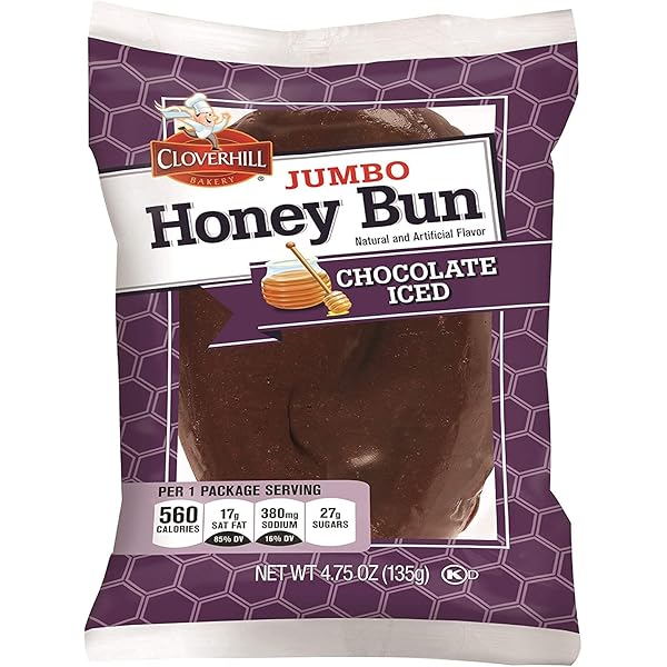 Amazon.com: Cloverhill Jumbo Honey Bun Chocolate Iced - 4.75oz