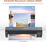 Bonsaii A3 Laminator L318 A3 13in Never Jam NTC Three Heat Settings Grey view 5