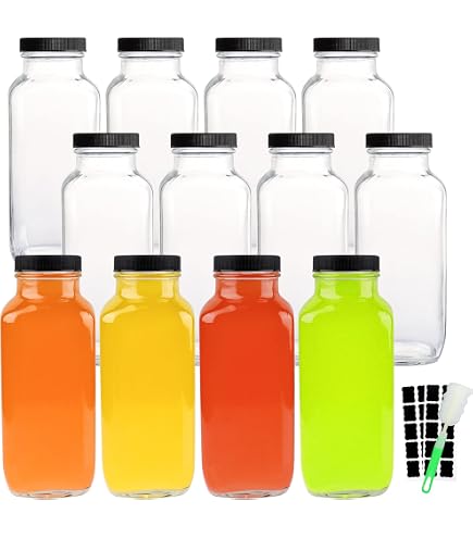 STARSIDE Lot De 12 Bouteilles De Jus En Verre De 236,8 G Avec