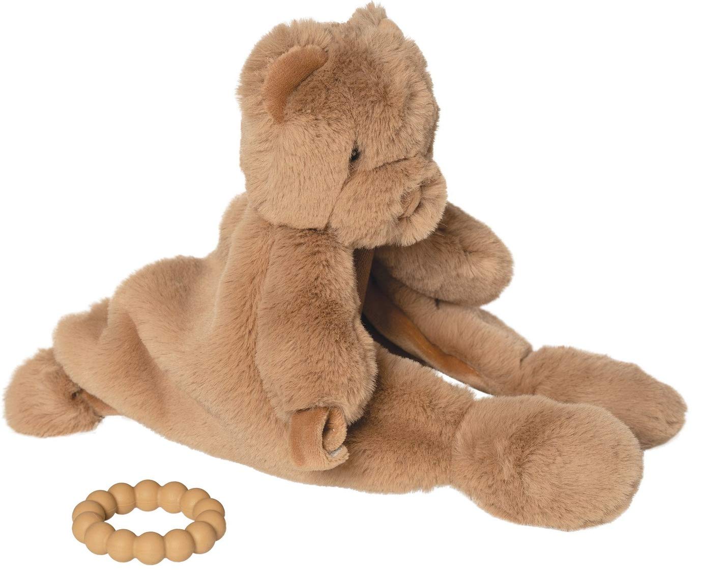 Manhattan Toy Sleepy Time Bear Plush Baby Lovie Blankie with Removable Silicone Teether Ring