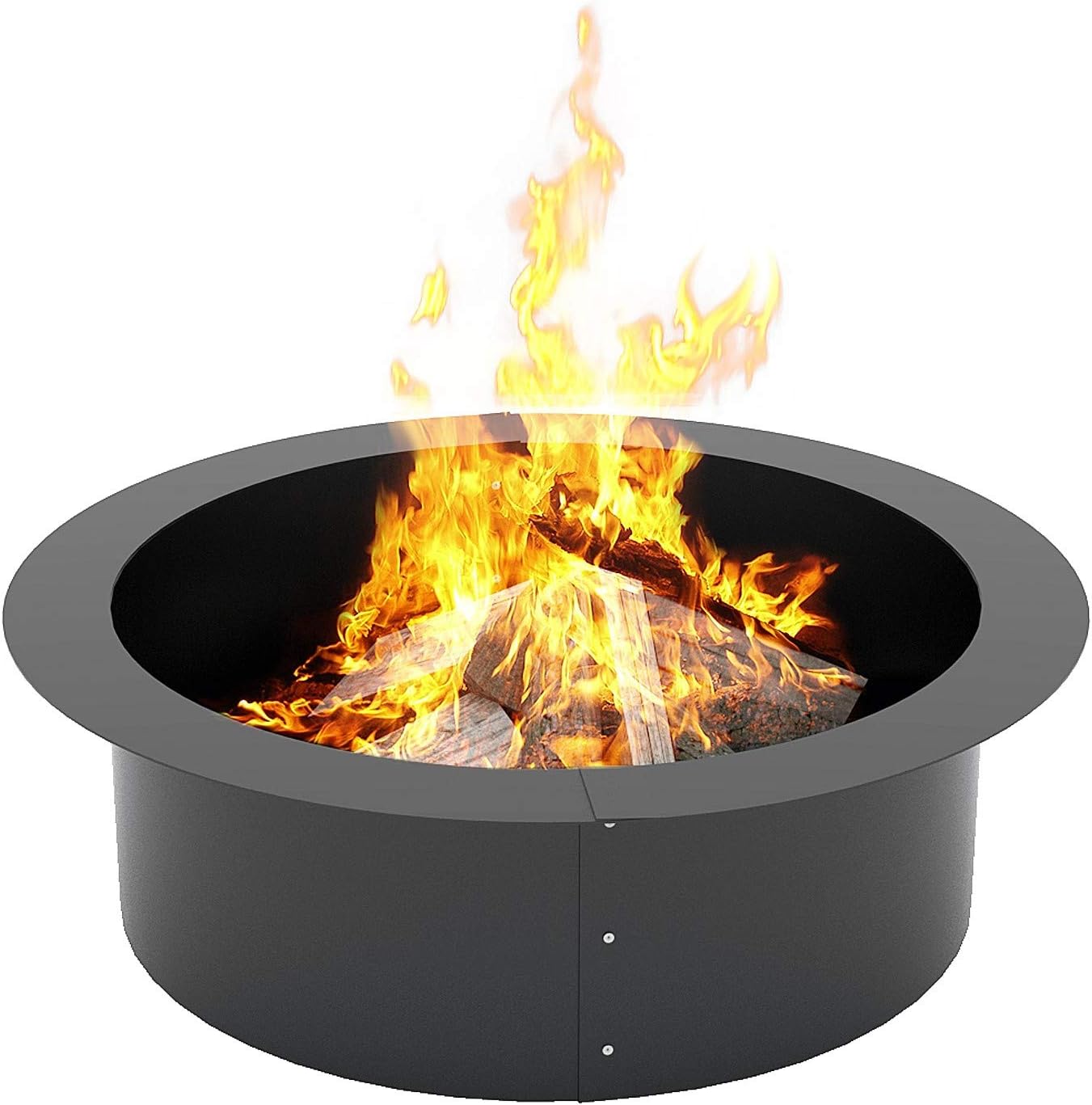 Klemp Fire Pit Cast Iron Fire Pit Ring For Garden 90 Cm Large Fire Bowl Heavy Duty Garden Fire Pits Diy 3 Part In Ground Or Above Ground Fire Pit Camping
