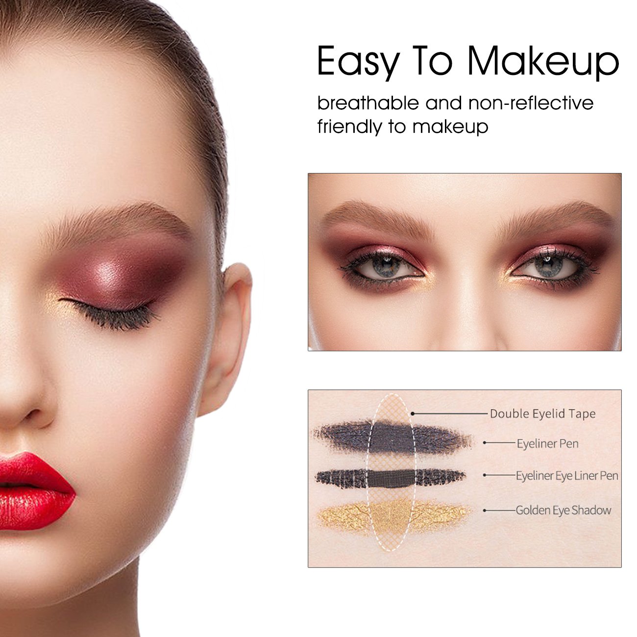 240 Pair Natural Invisible Fiber Double Eyelid Tape Stickers - Instant Eye Lift Without Surgery - Perfect for Hooded, Droopy, Uneven, or Mono-eyelids (Natural Complexion, Wide) by Lameila