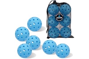 AILANFEI Pickleball Balls 6 Pack | 12 Pack- 40 Holes Outdoor Pickleball with Bag, Perfectly Balanced, High Bounce, Crack-Resistance，USAPA Standard - Multiple Colors