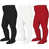 Mini angel Baby Tights Cable Knit Tights Baby Leggings Seamless Cotton Stockings Pantyhose 3/4 Pack for Infants Toddlers 0-5T