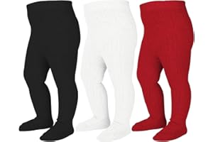 Mini angel Baby Tights Cable Knit Tights Baby Leggings Seamless Cotton Stockings Pantyhose 3/4 Pack for Infants Toddlers 0-5T