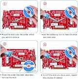 SIQUK 7pc Solder Sucker Desoldering Wick Kit Pump Braid Flux Removal Tool view 6