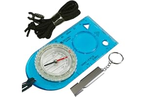 FJOORD MASTER Camping Compass - Luminous Hiking Compass - Magnetic Survival Compass - Orienteering Compass Kids Camping Kit - Professional Compass Navigation Map Reading - BoyScout Compact Compass Magnetic Heading