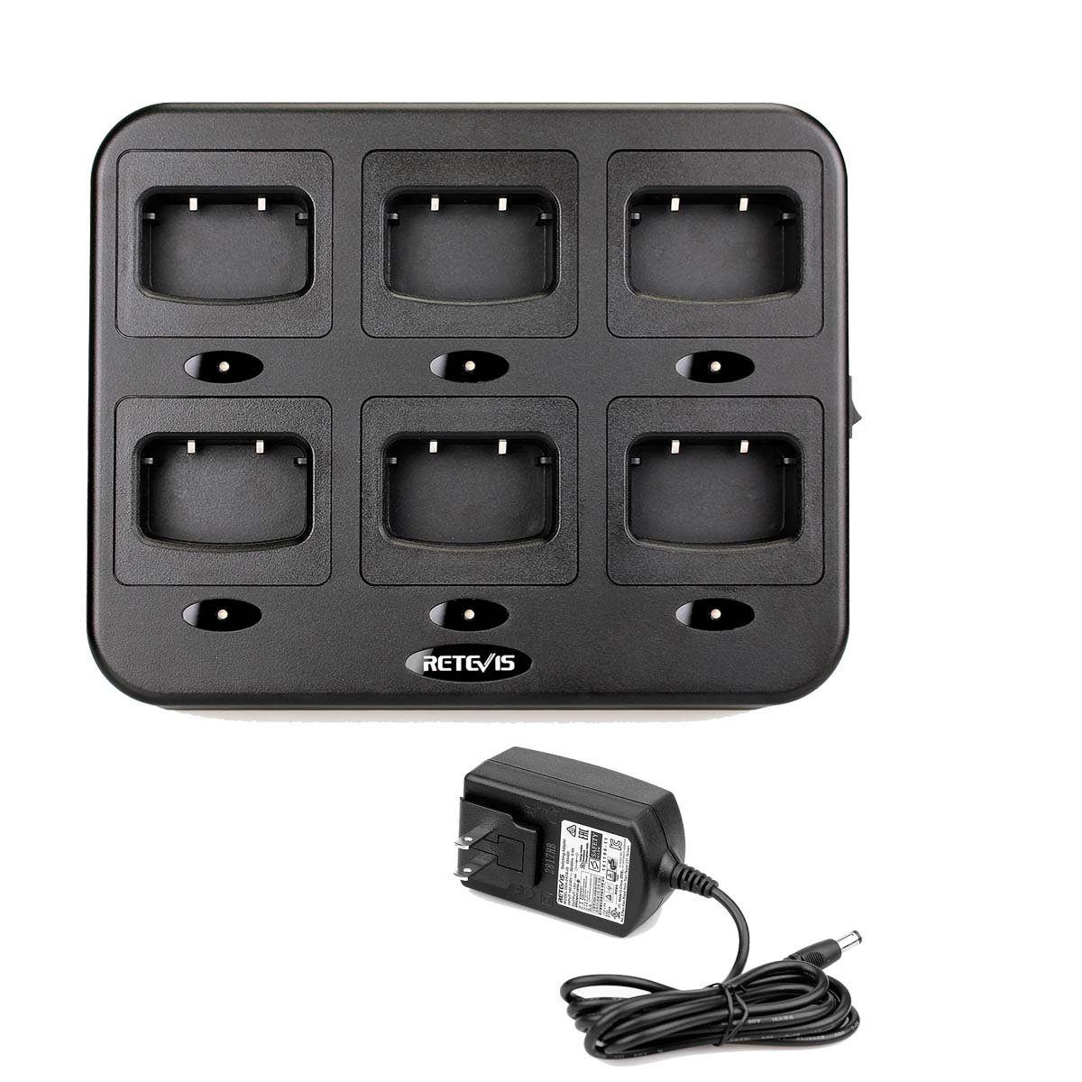 Photo 1 of Retevis Six-Way Charger Compatible with H-777, H-777H, Baofeng BF-888S, BF-88ST Two Way Radio and Battery, Multi Unit Walkie Talkie Charger (1 Pack)