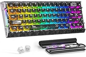 ATTACK SHARK R68 HE Carbon Fiber 8000Hz Rapid Trigger Keyboard, 0.005mm RT Accuracy 68 Keys Wired Gaming Keyboard with Magnetic Switch, Adjustable Actuation, Snap Tap, RGB Lighting for PC/Mac, Ink