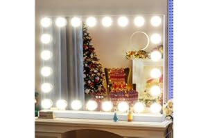 Gvnkvn 24 Extra Bulbs Vanity Mirror with Lights, 32WX24L Tabletop Hollyhood Makeup Mirror USB+Type-C Charging, Hollywood Lighted Mirror,3 Colors Modes,Touch Control,Metal Frame,White