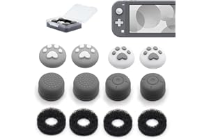 ZHI-NYLLDJS FPS Thumb Grips Set for Nintendo Switch/OLED/Lite,for Nintendo Switch Joystick Caps,Silicone Analog Stick Caps for Switch Joycon,Assist Motion Rings,Thumb Grip Caps (Gray)