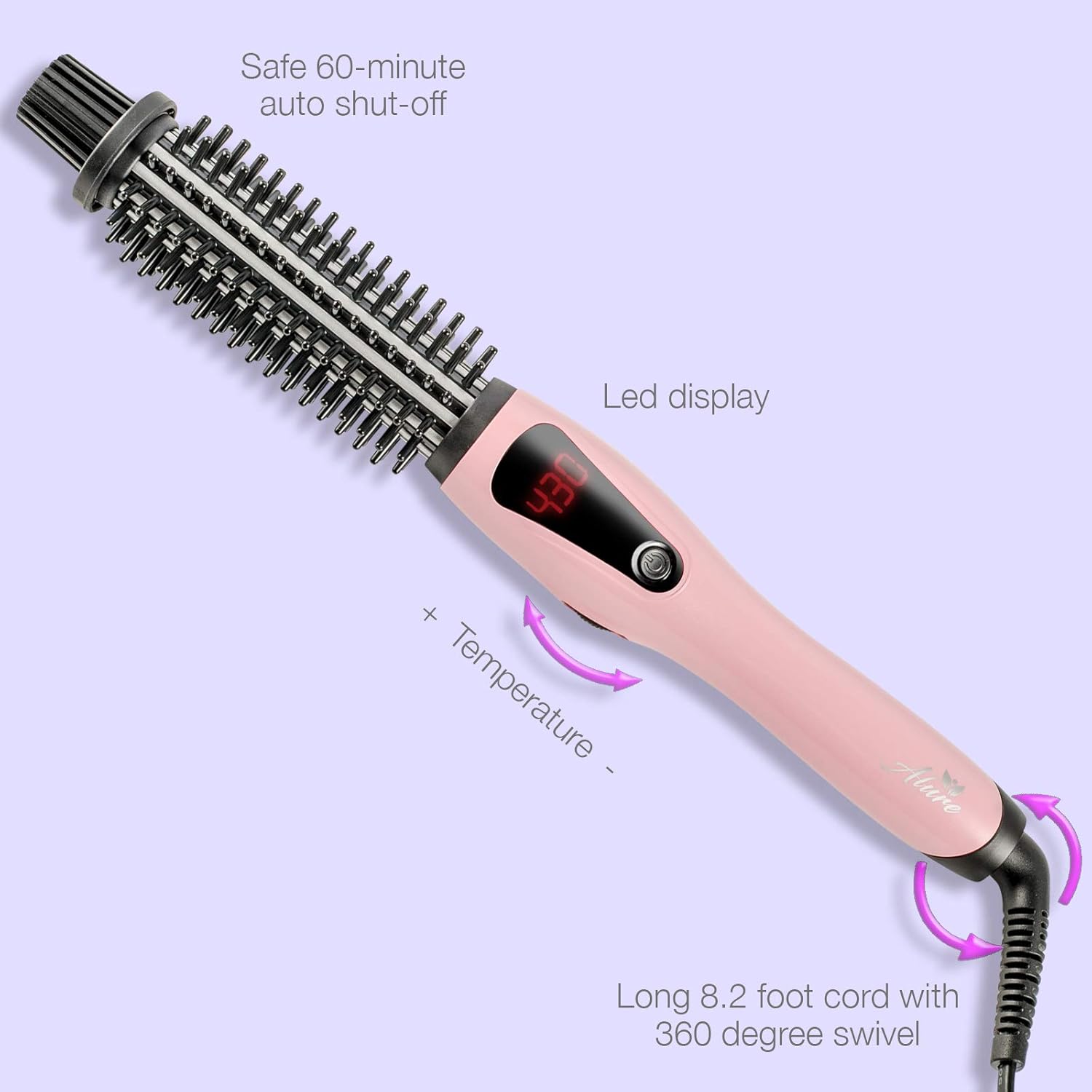 Heated Styling/Curling Iron Brush | 3-in-1 Ceramic 1 inch Ionic Hair Curler/Straightener | Anti-Scald Nylon Bristles | Free Travel Pouch | Anti-Frizz Electric Curl Wand for All Hair Types: Health & Personal Care