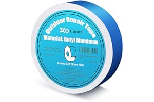 360Tronics RV Roof Repair Tape Blue Waterproof, 2in x 33ft - W x L, All Weather Butyl Sealant Tape Blue Pool Cover Repair Tape for RV Awning, Windows, Boat, Gutter, Metal Roof Patch