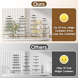 50 PCS Food Storage Containers with Lids Airtight