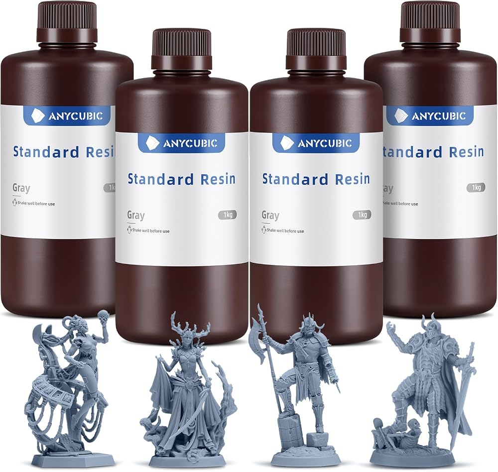 ANYCUBIC Standard 3D Printer Resin 405nm Grey 4kg for LCD 3D Printers