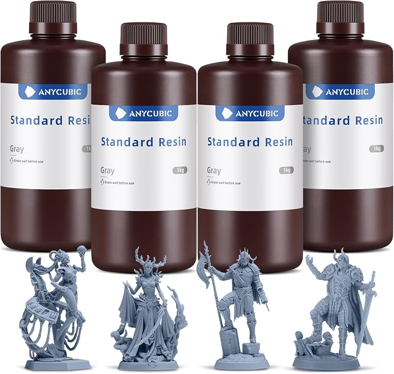 ANYCUBIC Standard 3D Printer Resin 405nm Grey 4kg for LCD 3D Printers