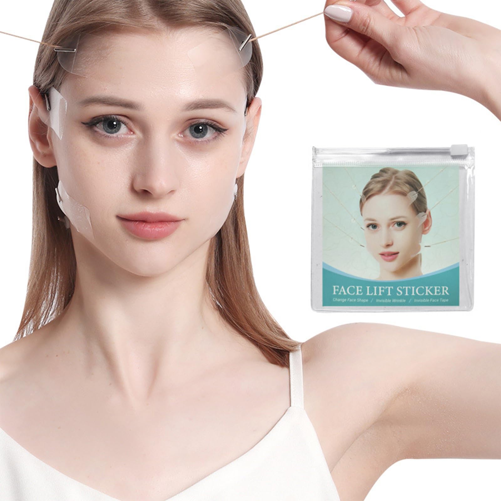 40 Pcs Face Lift Tape Face Tape Face Tape Lift Face Tape Lift Invisible,Anti Wrinkle Patches Instant Face Lift Thin Face Strips For Lifting Makeup Tool Chin Lift Tape Suitable For Everyone