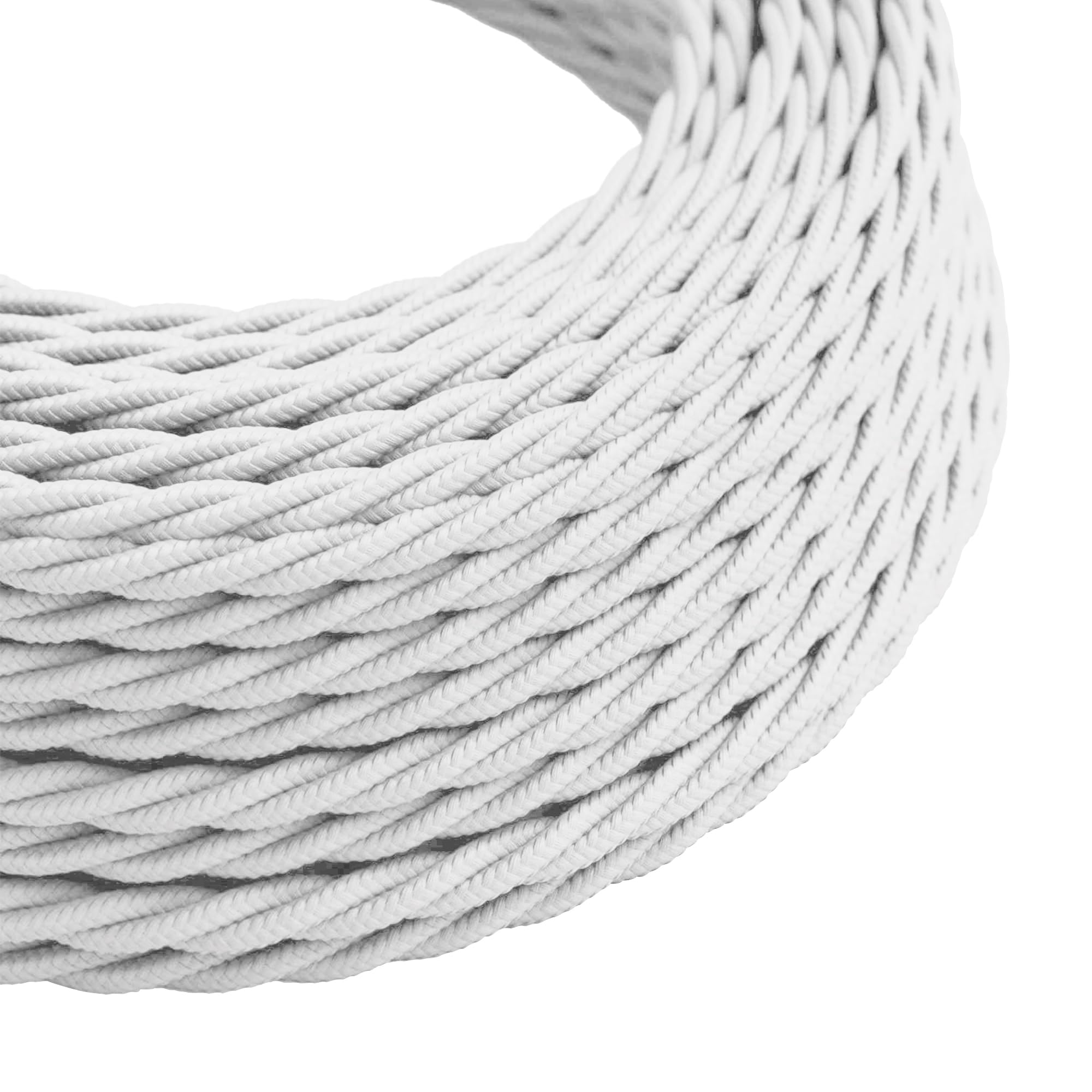 5 M Fabric Covered Twisted Electrical Cable with 3 Conductors, 18 Gauge Thickness,Cloth Covered Electrical Antique Wire Cables, Modern Cloth Cable, Vintage Fabric Wire