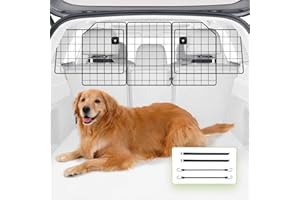APTY SUV Car Dog Barrier, Pet Trunk Barrier, Vehicle Divider Mesh Gate on Backseat - Adjustable for Universal Fit, Portable Folding Design, Straps and Bungee Cords for Superior Stability