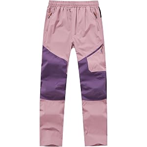 Buyboxs Boys Cargo Hiking Pants Joggers Pants Youth for Kids Quick Dry Lightweight Outdoor Sports with Zipper Pockets