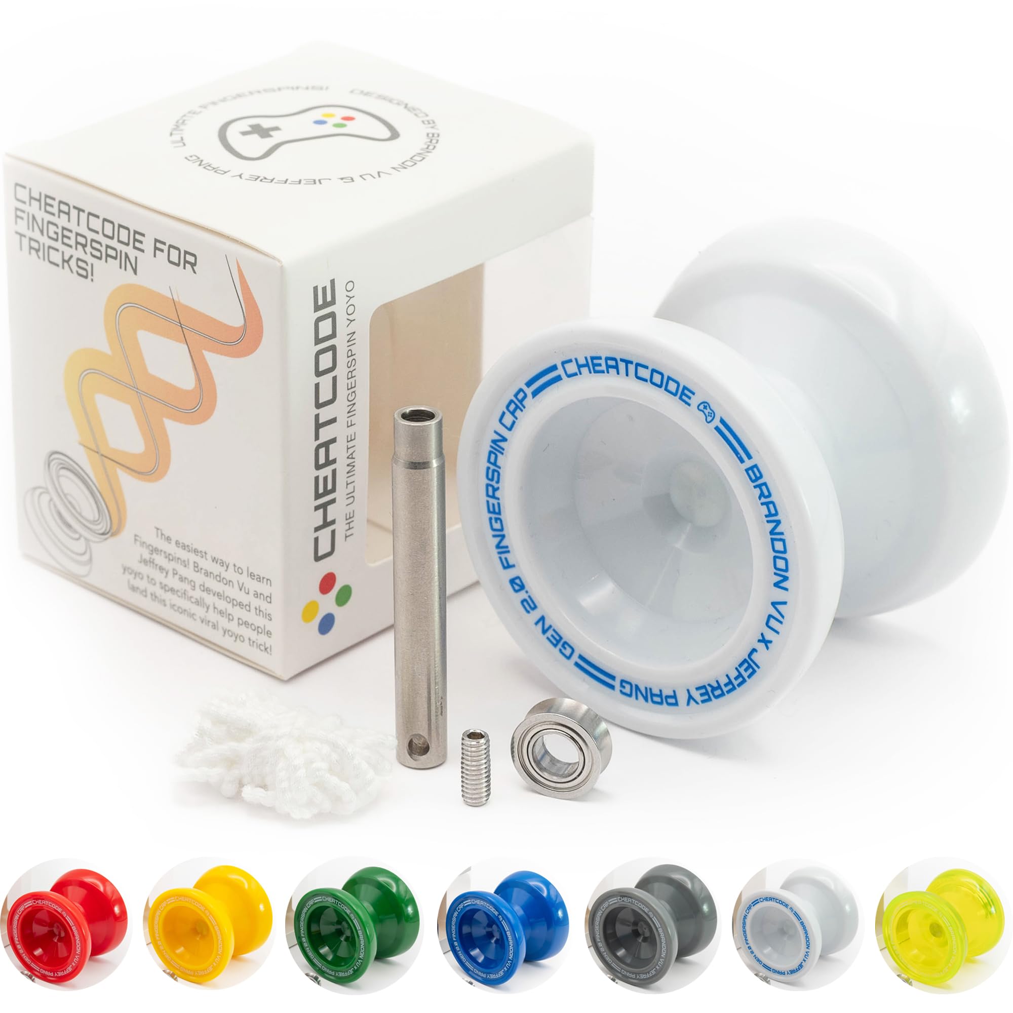 Cheatcode Yoyo by Brandon Vu | Master Fingerspin Tricks | A Responsive & Unresponsive Yo-yo for Kids, Teens & Adults | Great Yo Yo For Beginners | Extra Professional Ball Bearing Kit Included | Offset