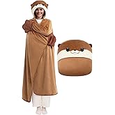 Mewaii Ultimate Softness Wearable Otter Blanket Hoodie – Expertly Designed for American Body,Full Coverage with Easy Movement,Oversized Warm and Cozy Flannel Blanket, Otter Gift for Women and Men