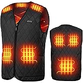 KEMIMOTO Mens Heated Vest, Heated Quilted Jackets for Men, V-Neck Zipper Vest(Batteries Not Included)