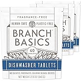 Branch Basics Dishwasher Tablets – 120 Ct | Plastic-Free, Fragrance-Free, Human-Safe | Delivers a Powerful Clean Without Hars