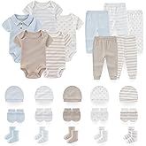 BABYSOLIS Unisex Baby Boy Girl Pant Sets Bodysuits Hats Gloves Socks Accessories 25 Pack Cotton Infant Practical Outfit