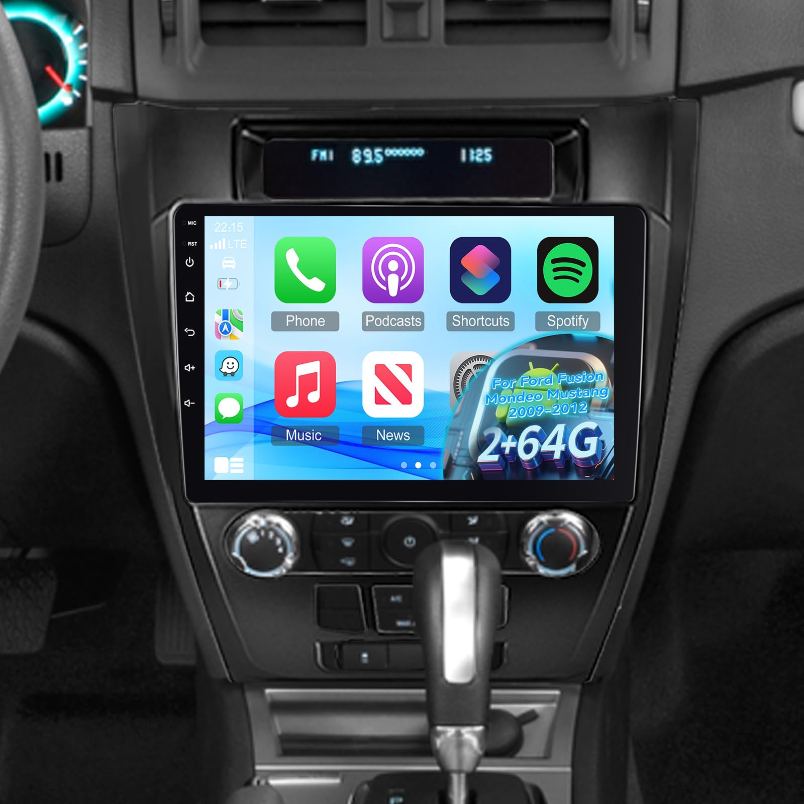 Photo 1 of [2G+64G] Radio for Ford Fusion Mondeo Mustang 2009-2012, Android Fusion Car Stereo with 10 inch Touch Screen, Wireless Carplay/Android Auto/1080P/Bluetooth/WiFi +AHD Backup Camera