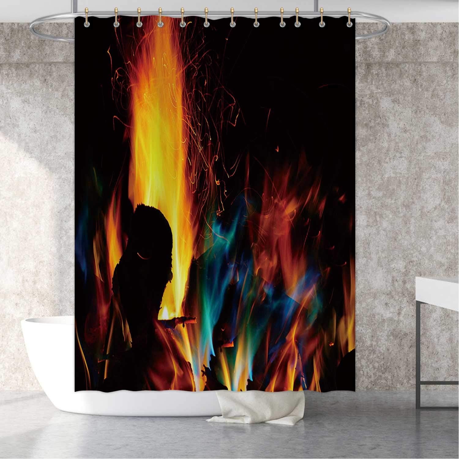 Color Flames Of Camp Bathroom Decor Set 153586 With Hooks 71 In By 59 In Wxh Amazon Ca Home Kitchen