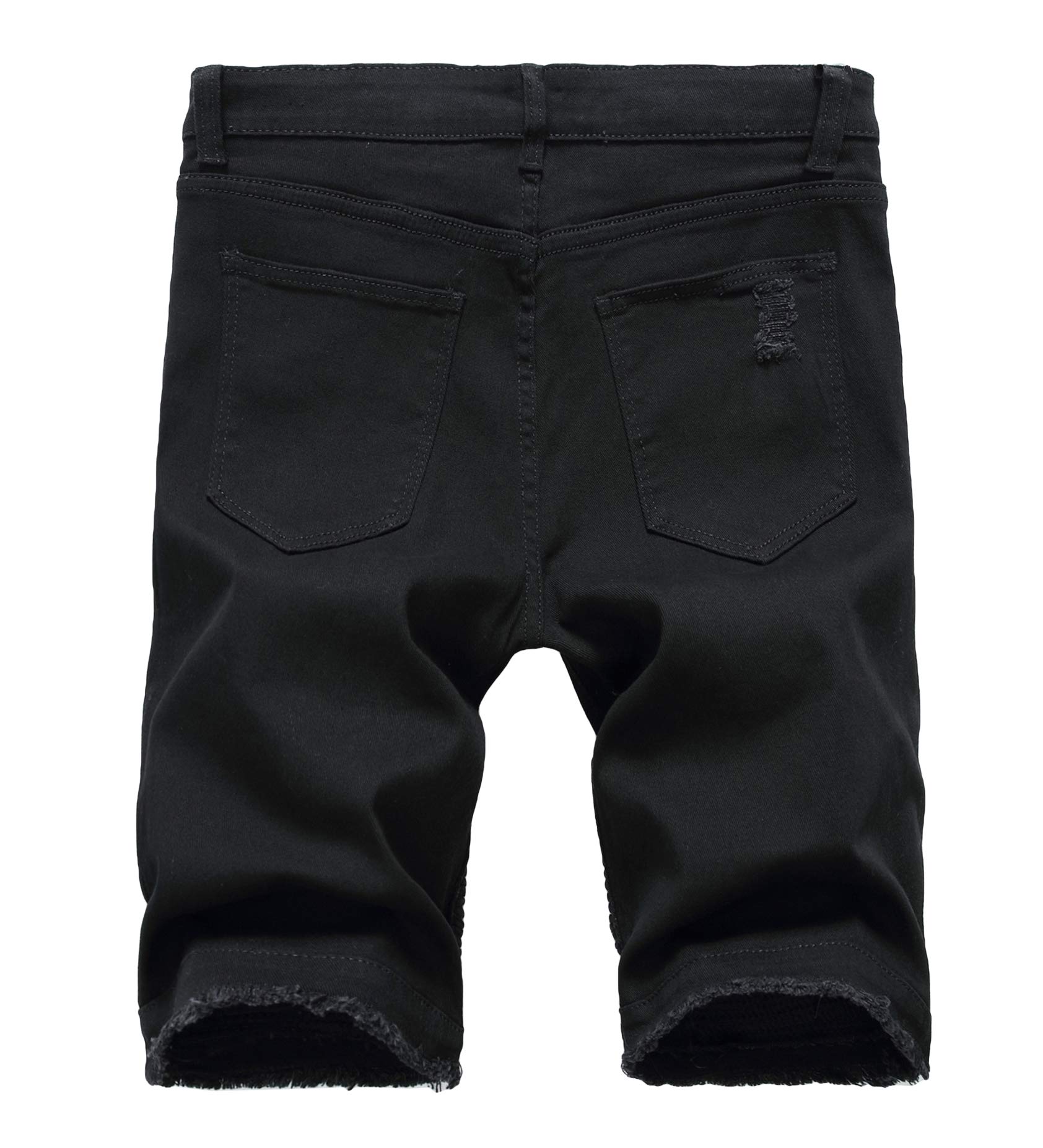 Baylvn Men's Casual Ripped Printed Denim Shorts Slim Fit Summer Beach Jeans Shorts