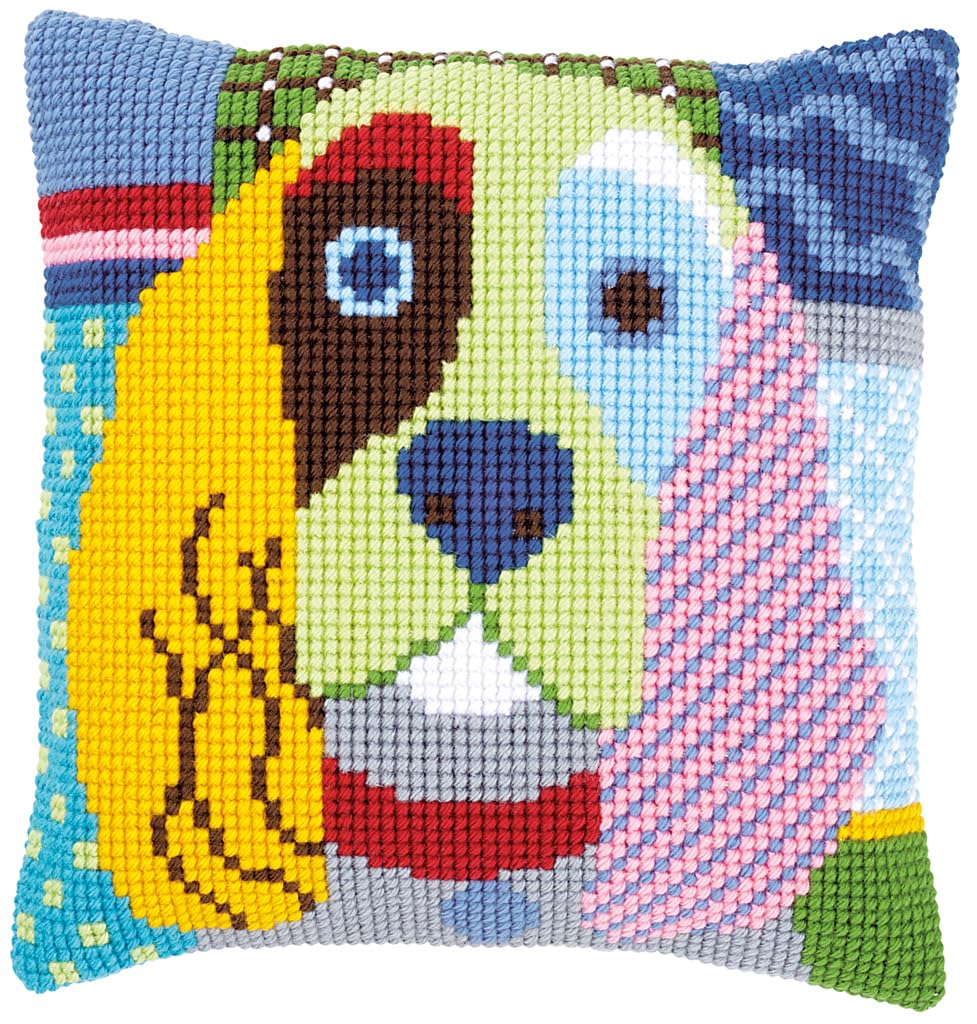 Vervaco Cross Stitch Kit: Cushion: Modern Dog, Cotton, NA, 40 x 40cm / 16" x 16"