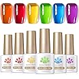Born Pretty Neon Jelly Gel Nail Polish Glass Crystal Spring Summer Transparent Ice Jelly Gel Polish Rainbow Gleam Collection Soak Off Gel Nail Kit Minicure DIY Gifts 6PCS