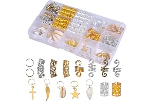 159 Pcs Hair Jewelry for Braids – Adjustable Aluminum Dreadlocks Braid Rings, Hair Cuffs Beads & Pendants Hair Clips for Wome