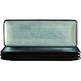 LIUYWYHCF Porcelain Rectangular Plates, Large Cookie Trays, Set of 4, Shatterproof, Dishwasher-Safe, Perfect for Sushi, Baguettes, Snacks, Appetizers, Rolls, or Table Centerpieces.
