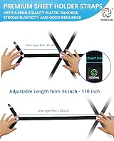 FIBOOMERANG Bed Sheet Clips - Fitted Sheet Straps with 6-Way Elastic Bands view 5