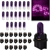 Lxsloet 20PCS T5 17 57 79 86 Halogen Instrument Cluster Bulb Kits, 12V Car Dashboard Bulb with T5 Sockets, Lighting Replacement Accessories for Interior Speedometer, Tachometer, Dashboard (Purple)