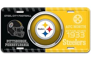 FANMATS 43273 Pittsburgh Steelers Embossed Metal License Plate