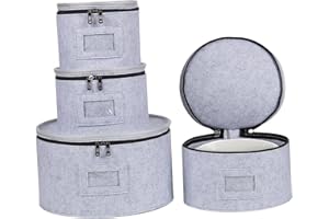 Leefasy 4Pcs China Storage Containers Moving Boxes Quilted Plate Storage Containers Plate Organizer for Plates Saucers Mugs C