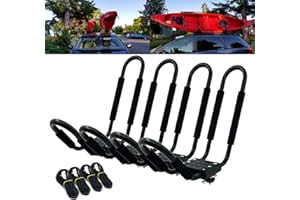 DOHUSPLE Kayak Roof Rack for 2 Kayaks Carrier, Kayak J Bar Hooks Roof Mount Racks for Universal Cars, SUV, Truck, Set of 4