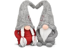 EKARSEN Handcraft Pair Gnome Gonk Dolls House Decoration Cute Tomte Dwarf Toy - Sweet Gift for Valentine Christmas Newyear Easter