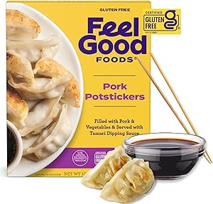 Feel Good Foods Potstickers Pork - Frozen Gluten Free Potstickers, Umami Tamari Dipping Sauce, Appetizers & Snacks, 10oz