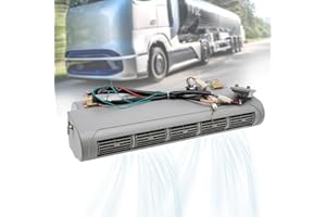 KONKENIE 12V Universal Double Shaft AC Evaporator with 5 Shutters 3-Speed A/C Car Air Conditioner Evaporator Unit Air Conditioning Cooler for Engineering Vehicles Grey 3800RPM 20697BTU 598CFM