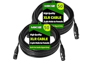 MIKIZ XLR Cables 50 ft 2 Packs - 50ft Microphone Cable Balanced 3 Pin XLR Male to Female Patch Cords for DJ Podcast