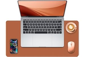 METEOROCK Non-Slip Desk Pad, 24" x 14" Large Mouse Pad, PU Leather Desk Mat with Suede, Laptop Desk Pad, Waterproof Keyboard Pad, Desk Blotter for Office/Home/Decor (Russet Brown)