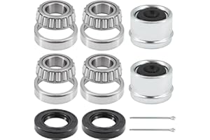 Ruikarhop 30205 Trailer Bearings kit,TC Seal(30x52x10mm),with OD 52mm Dust Cover and Cotter Pin for 25mm Axles Trailer Wheel Hub Kit(2 Sets)