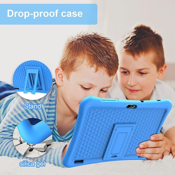 SEMEAKOKO KIDS TABLET 10 INCH ANDROID 13 WITH SHOCKPROOF CASE, QUAD-CORE 32GB, 512GB EXPANDABLE, PARENTAL CONTROL, PRE-INSTALLED APPS, 6000MAH BATTERY, GIFTS FOR 3-12 YEAR OLDS (BLUE)