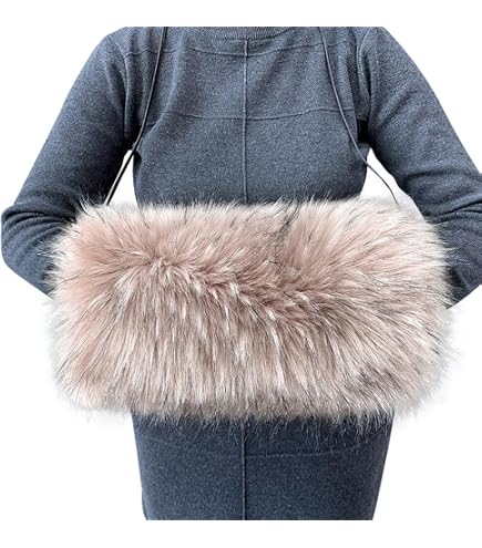 Amazon.com: Surakey Faux Fur Hand Muffs Women Winter Warmer Fuzzy